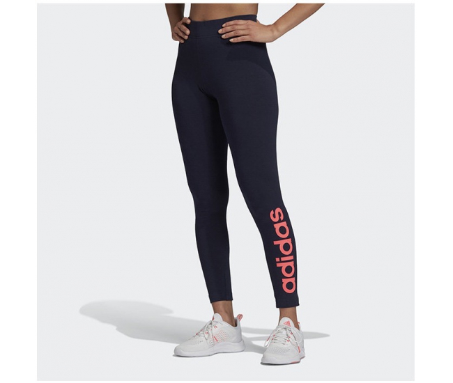 Womens high waisted sports 7/8 leggings adidas W E LIN TIGHT blue | AD  Sport.store
