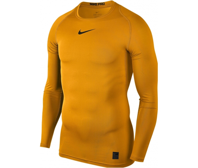 Jane Austen Desnudo Soberano Mens compression long sleeve shirt Nike PRO TOP yellow | AD Sport.store