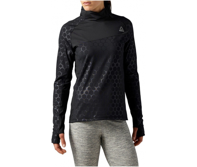 Womens sweatshirt Reebok HEXAWARM QTR ZIP W black | AD Sport.store