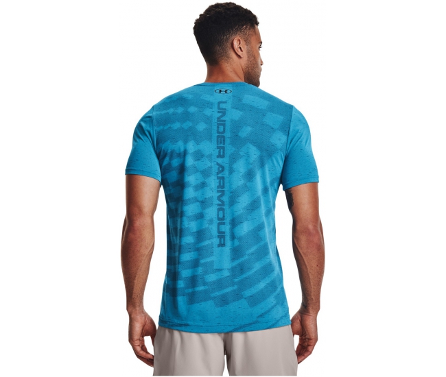 functional short sleeve shirt Under Armour SEAMLESS RADIAL SS blue AD Sport.store