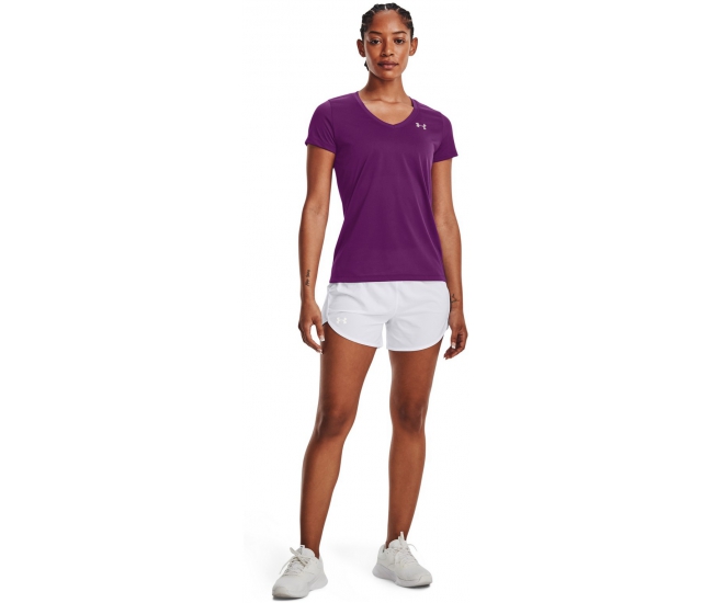 binnen Celsius Federaal Womens functional short sleeve shirt Under Armour TECH SSV - SOLID W purple  | AD Sport.store